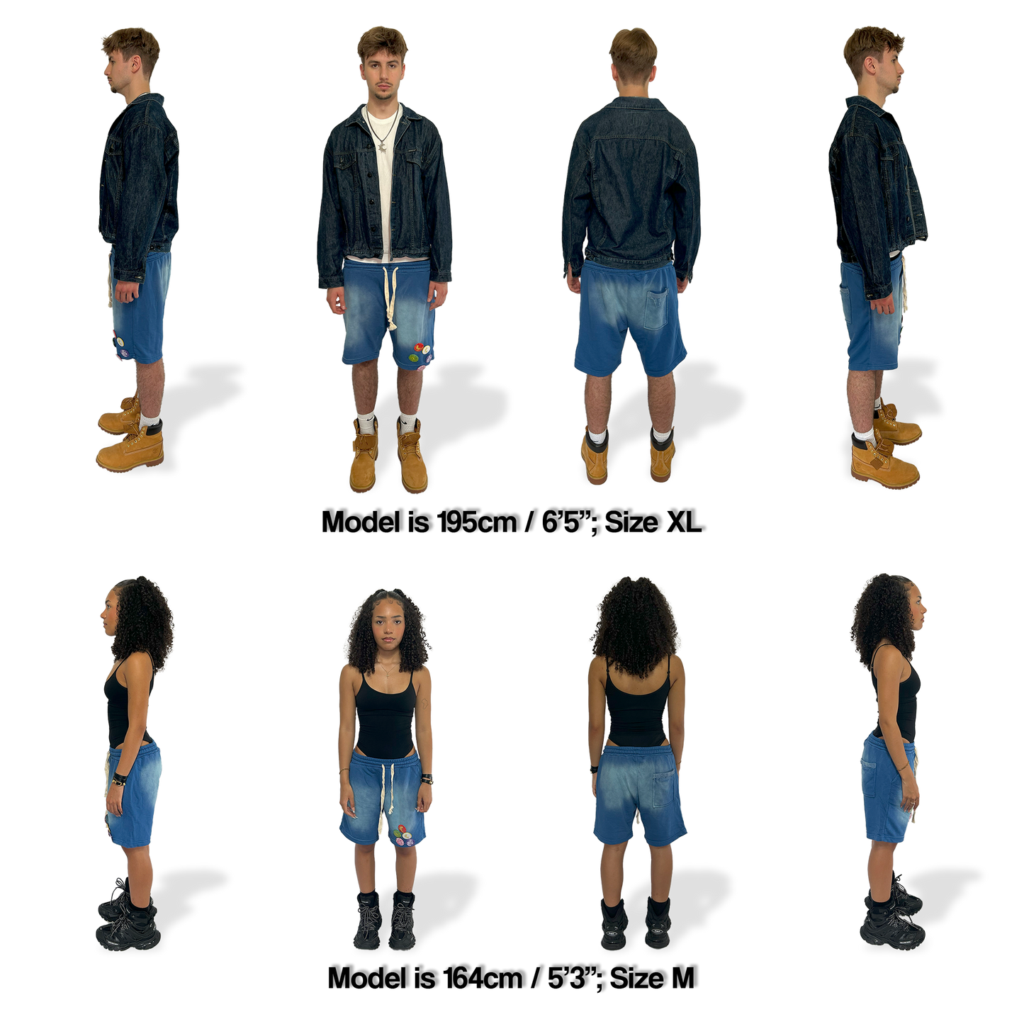 Onirique Blanco Washed Shorts Blue