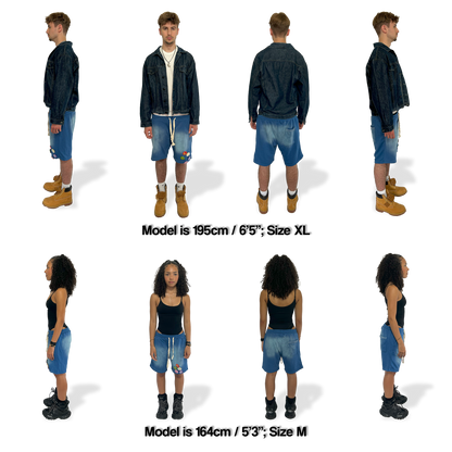 Onirique Blanco Washed Shorts Blue