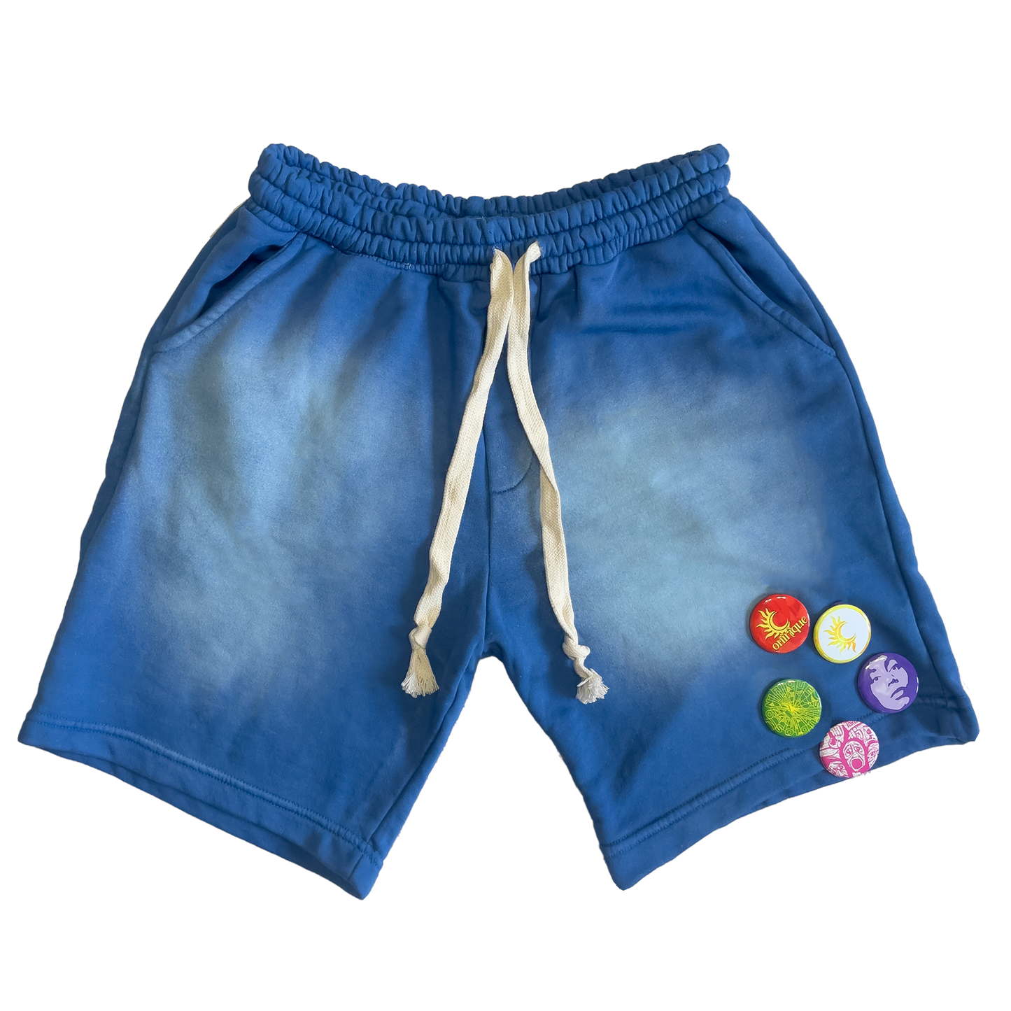 Onirique Blanco Washed Shorts Blue