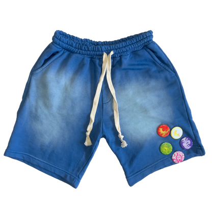 Onirique Blanco Washed Shorts Blue